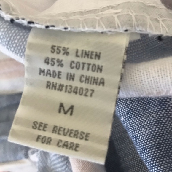 Angel Kiss Linen Blend Paper-Bag Waist Stripe Shorts NEW - Picture 7 of 7